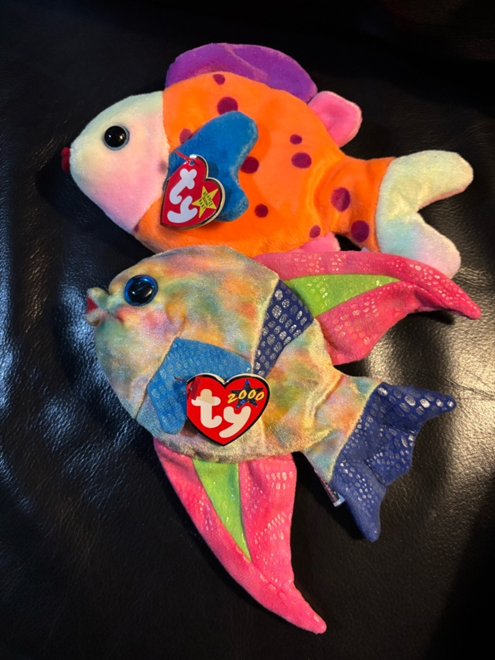 Vintage Y2K Ty Beanie Babies Plush Fish - Aruba and Lips